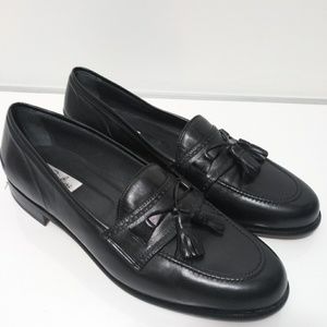 Mens 13M Pertini Black Leather Tassel Loafers. Exc